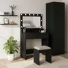 vidaXL Coiffeuse avec étagère, aspect chêne noir, 75,5 x 41 Voir les images du produit 2