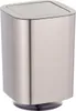 A silver trash can with a lid and a clear base. Podgląd zdjęcia produktu