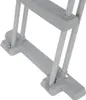 A close-up view of the base and lower legs of a gray pool ladder. Náhľad obrázku produktu