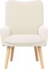 vidaXL Fotel kremowy 63 x 67 x 94 cm Skóra owcza i sklejka Podgląd zdjęcia produktu 4