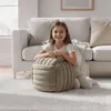 Geflochtener Samt-Pouf 53 cm NILO Staubbeige Produktbild-Vorschau 4