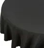 A close-up view of a black round tablecloth draped over a table. Produktbild-Vorschau