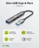 A product image of a Goobay Slim 4-Port USB Hub with feature callouts. Anteprima dell’immagine prodotto