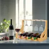 Relaxdays Weinregal mit Glashalter, 4 Flaschen & Gläser, Produktbild-Vorschau 2