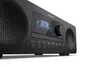 A close-up, studio shot of a black Sharp hi-fi system against a white background. Voir les images du produit