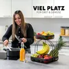eluno 2-stöckige Obstetagere mit Bananenhalter, Brotkorb, Produktbild-Vorschau 2