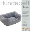A dog bed with descriptive text and branding. Produktbild-Vorschau