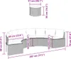 vidaXL Gartensofa mit Tisch und Kissen Halbrund Schwarz Produktbild-Vorschau 6