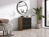 Commode 3 tiroirs, Couleur : Chêne Wotan / Noir, 78 x 70 x Voir les images du produit 2