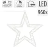 A white star-shaped light decoration with many small LEDs, set against a white background. Several informational icons are visible in the top section of the image. Podgląd zdjęcia produktu