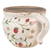 A ceramic pot with a strawberry design. Podgląd zdjęcia produktu