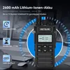 A Retevis walkie-talkie is shown with feature callouts and a circular graphic. Produktbild-Vorschau
