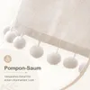 Scheibengardine Leinen Bistrogardine mit Pompon Quaste Produktbild-Vorschau 2