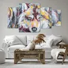 Bild auf Leinwand - Leinwandbild - 4 Teile - Öl Wolf Hund - Produktbild-Vorschau 6