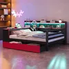 Divano letto in legno Flieks 140x200 cm con rivestimento in Anteprima dell’immagine prodotto 3