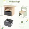 Dětský stůl COSTWAY se 2 židlemi, 3dílná sada. Dřevěná Náhled obrázku produktu 3