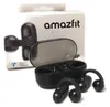 The image shows the packaging and contents of Amazfit Up OWS Bluetooth 5.3 wireless earbuds. Voir les images du produit