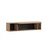 A horizontal wall-mounted cabinet with two open compartments and two flip-down doors. Produktbild-Vorschau