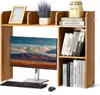 A wooden desk organizer with a monitor, keyboard, and mouse on a desk. Voir les images du produit