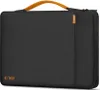 A black laptop sleeve with an orange handle and orange stitching detail. Anteprima dell’immagine prodotto