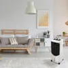 A living room with a couch, a cabinet, and an air cooler. Produktbild-Vorschau