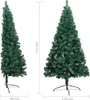 vidaXL Sztuczna pół choinka ze stojakiem Zielona 210 cm PVC Podgląd zdjęcia produktu 16