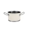 A cream-colored pot with silver handles and trim, shown against a white background. Anteprima dell’immagine prodotto