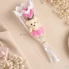 Bouquet de fleurs artificielles avec un ours en peluche, Voir les images du produit 3