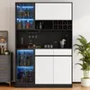 Estantería alta con iluminación LED, mueble aparador con Vista previa de la imagen del producto 3