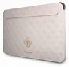 A light pink laptop sleeve with a repeating Guess logo pattern and a gold Guess logo emblem. Anteprima dell’immagine prodotto