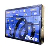 A blue advent calendar with numbered doors and festive graphics, presented on a white background. Produktbild-Vorschau