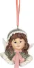 Clayre & Eef Pendentif de Noël Ange 7x7x7 cm Vert Plastique Voir les images du produit 2