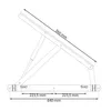 Technical drawing with dimensions of a support mechanism. Voir les images du produit