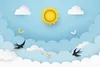 Muralo XXL Selbstklebende FOTOTAPETE Sonne Wolken VoeGEL Produktbild-Vorschau 2