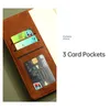 A close-up view of a brown leather wallet with credit cards inserted into its pockets, next to a white background with text. Náhľad obrázku produktu