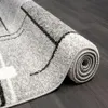 Abstrakt Design Teppich Kurzflor Wohnzimmer Beige Grau Rot, Produktbild-Vorschau 7
