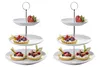 Etageren - H 37 cm - Weiß - Porzellan - 3 Etagen - 2er Set Produktbild-Vorschau 1