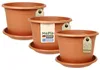 MePla - 3 x Set - Pflanzkübel Cylindro ø 60 + Untersetzer ø Produktbild-Vorschau 1
