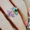 Eleganter offener Ring mit Zirkonia, Blumen- und Produktbild-Vorschau 3