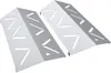 Two silver-colored metal heat deflectors for a gas grill, shown from a slightly elevated angle against a white background. Produktbild-Vorschau