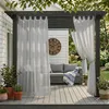 Lot de 2 rideaux d'extérieur en voile gris, hydrofuges, Voir les images du produit 4
