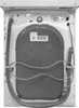 The back of a washing machine with hoses and a power cord visible. Produktbild-Vorschau