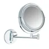 A chrome-finished wall-mounted magnifying mirror with LED lighting, shown against a white background. Produktbild-Vorschau