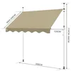 VOUNOT® Klemmmarkise mit Handkurbel ohne Bohren 300 cm Produktbild-Vorschau 3