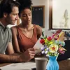 Bouquet de fleurs en kit avec vase Fleurs artificielles Voir les images du produit 6