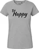 Huuraa Damen T-Shirt Be Happy Schriftzug XL Sport Grey Bio Produktbild-Vorschau 2