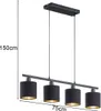 Lampadario TOMMY nero e oro 4xE14x28W in metallo, Anteprima dell’immagine prodotto 4