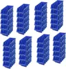 A collection of blue storage bins stacked in columns against a white background. Produktbild-Vorschau