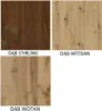 A collage of three different wood grain samples, each labeled with a name. Náhled obrázku produktu