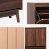 Scarpiera con decoro in legno naturale, 3 ante, Noce Anteprima dell’immagine prodotto 4